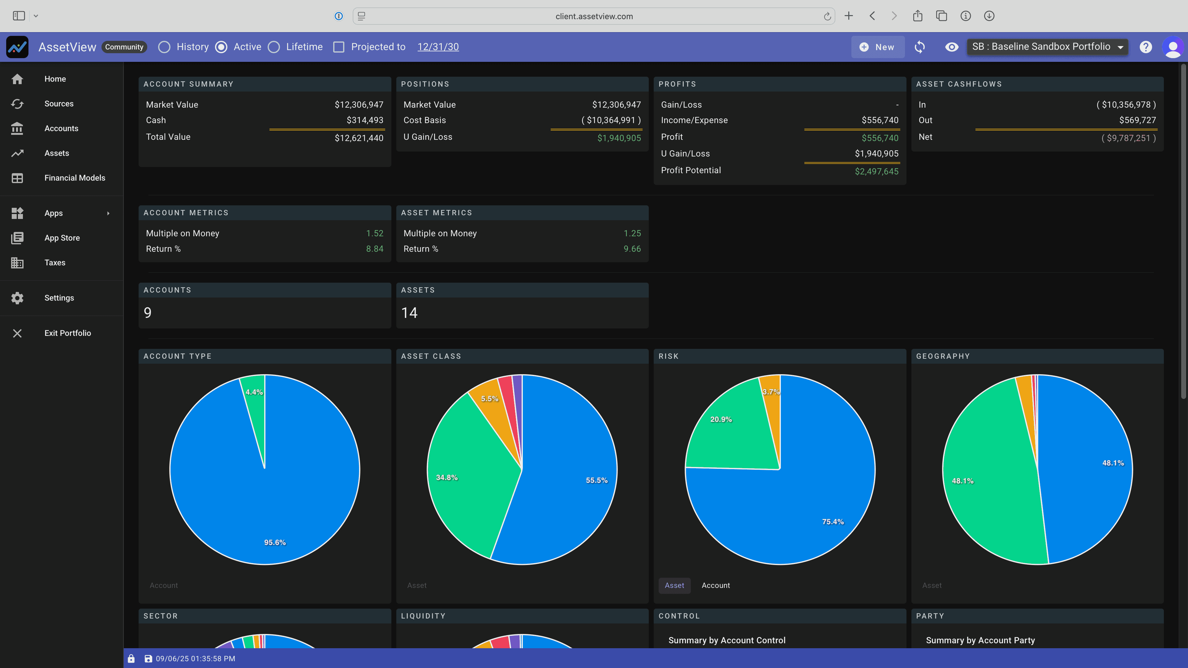 AssetView portfolio dashboard