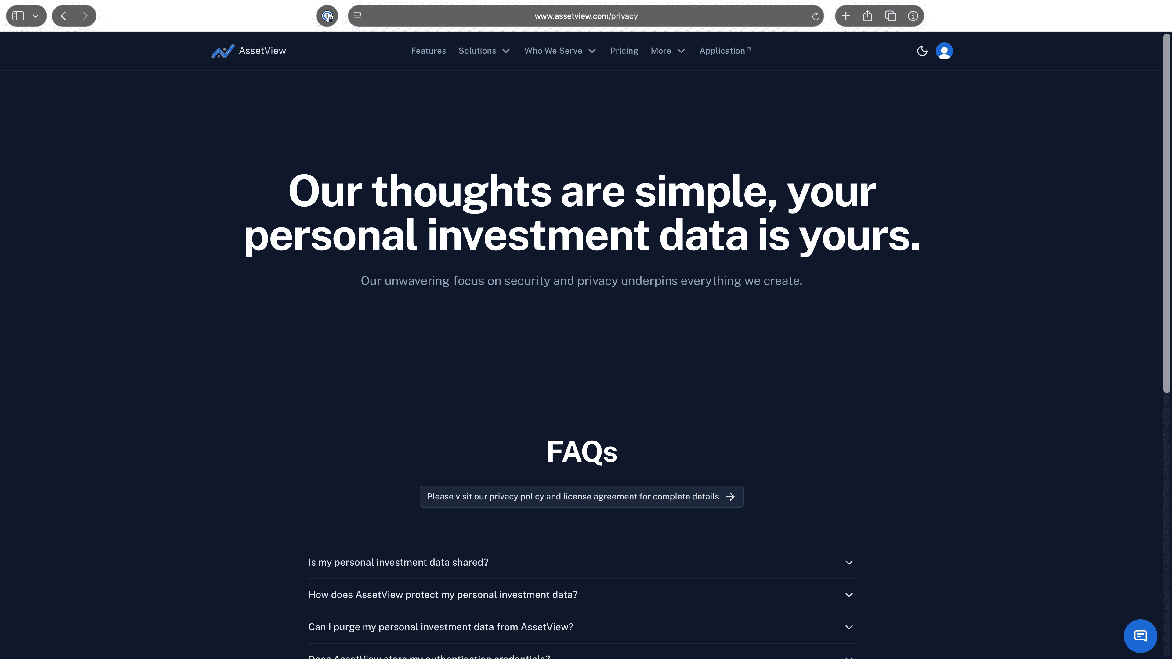 AssetView Privacy